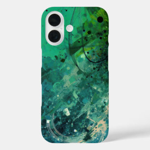 Coques iPhone 16 Bruit vert Abstrait
