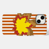 Coques Case-Mate iPhone Brûler les rayures automnales avec Feuilles (Verso (horizontal))