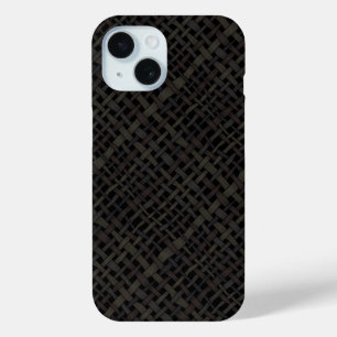 Coque Pour iPhone 15 Brûlure noire rustique tissée
