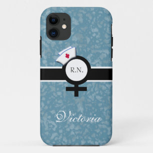 Coque Case-Mate Pour iPhone Brume bleue+Signe femelle+Casquette/nom