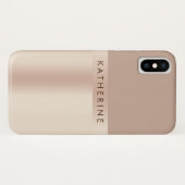 Coques Case-Mate iPhone Brun rose élégant et élégant d'or (Dos (Horizontal))