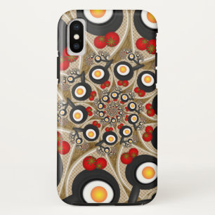 Case-Mate iPhone Case Brunch Fractal Art Drôle Nourriture, Tomates, Oeuf