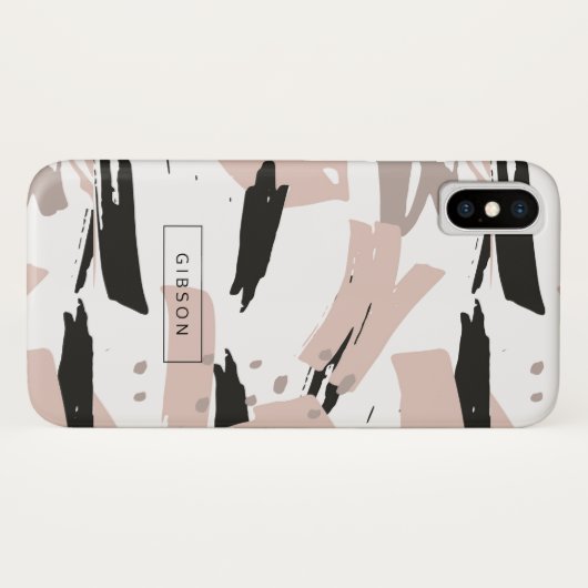 Coques Case-Mate iPhone BrushStrokes Composition moderne (Dos (Horizontal))