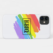 Coques Case-Mate iPhone Brushstrokes LGBTQ Arc-en-ciel (Dos (Horizontal))