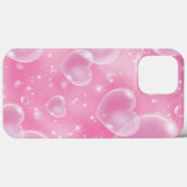 Coques Case-Mate iPhone Bubble rose Coeurs mignonne Girly 90's Style (Verso (horizontal))