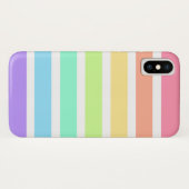 Coques Case-Mate iPhone Bubblegum arc-en-ciel et bandes blanches (Dos (Horizontal))