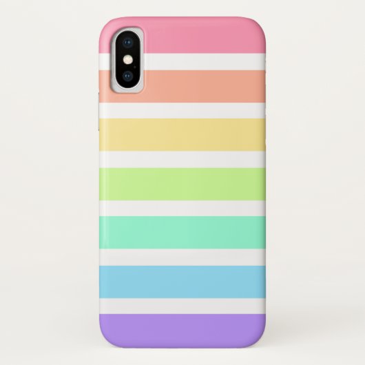 Coques Case-Mate iPhone Bubblegum arc-en-ciel et bandes blanches (Dos)