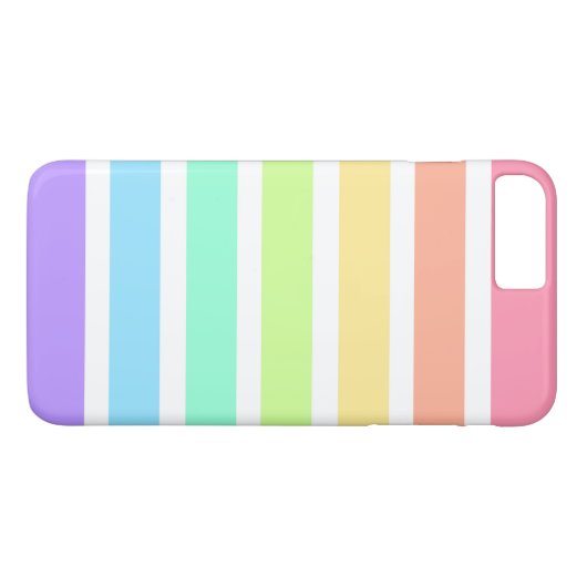 Coques Case-Mate iPhone Bubblegum arc-en-ciel et bandes blanches (Dos (Horizontal))