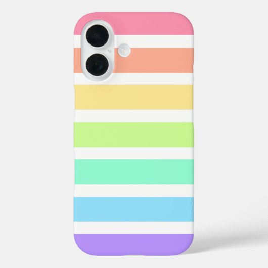 Coques Case-Mate iPhone Bubblegum arc-en-ciel et bandes blanches Coque-Mat (Verso)