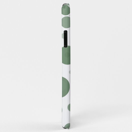 Coques Case-Mate iPhone Bubbles à points Polka vert et blanc minimes (Dos/Droite)
