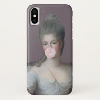 Buble chewing-gum Diva soufflant une bulle rose ch