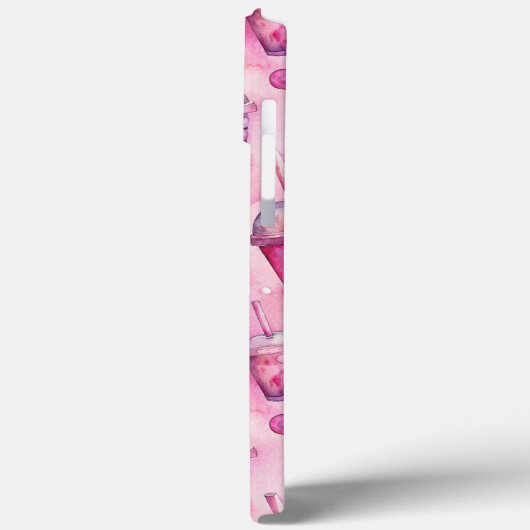 Coques Case-Mate iPhone Buble thé rose pourpre aquarelle Nom (Verso / Gauche)