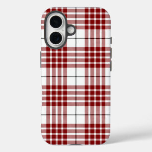 Coques iPhone 16 Buchanan tartan rouge blanc carreau