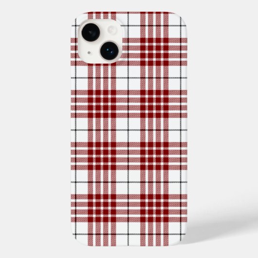 Coques Case-Mate iPhone Buchanan tartan rouge blanc carreaux (Verso)