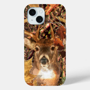 Coque Pour iPhone 15 Buck in Camo White Tail Deer