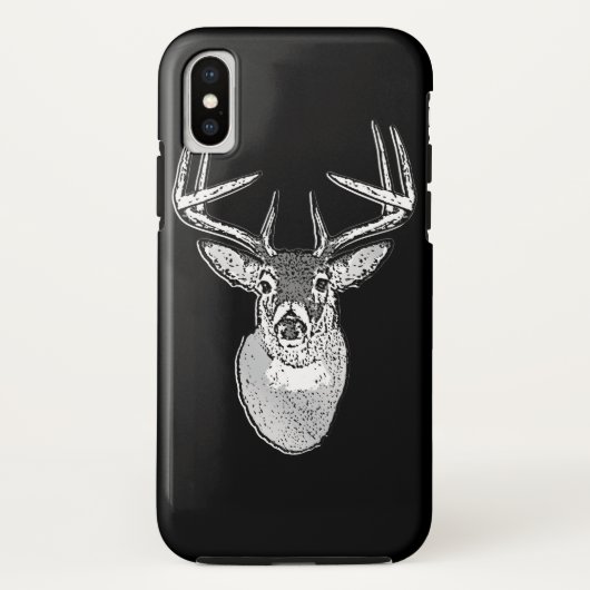 Coques Case-Mate iPhone Buck on Black White Tail Deer (Dos)