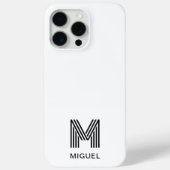 Coques Case-Mate iPhone Budget simple Monogramme noir et blanc (Verso)