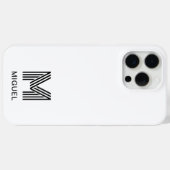 Coques Case-Mate iPhone Budget simple Monogramme noir et blanc (Verso (horizontal))