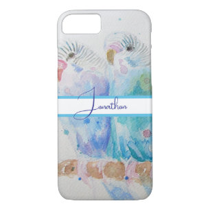 Case-Mate iPhone Case Budgie Aquarelle Peinture d'oiseau Budgies Aqua Tu