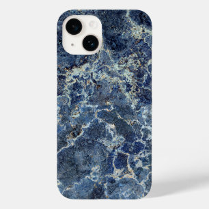 Coque Pour iPhone 14 Bue Gris Marbre Noir & Veines Beige