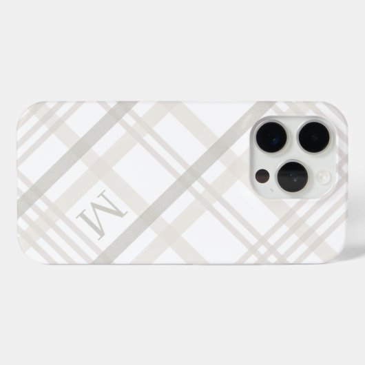Coques Case-Mate iPhone Buffalo Plaid Classic Élégant Monogramme initial (Verso (horizontal))