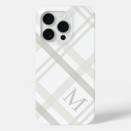 Coques Case-Mate iPhone Buffalo Plaid Classic Élégant Monogramme initial (Verso)