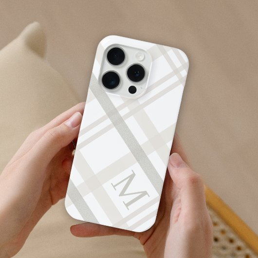 Coques Case-Mate iPhone Buffalo Plaid Classic Élégant Monogramme initial