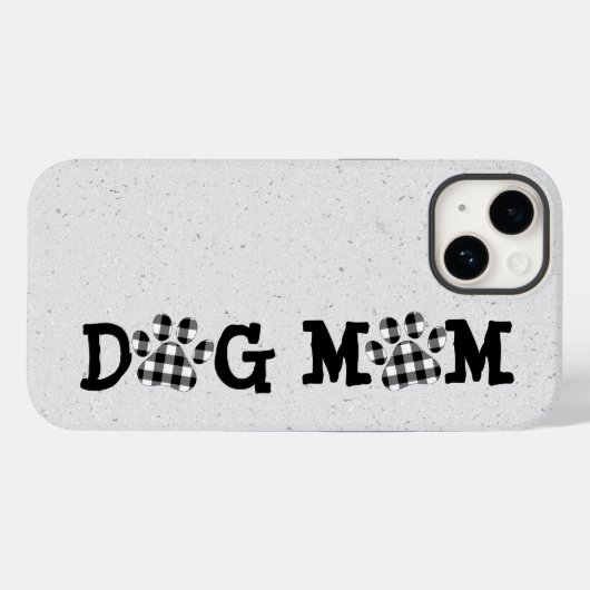 Coques Case-Mate iPhone Buffalo Plaid DOG MOM Pawprints (Verso (horizontal))