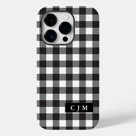 Coques Case-Mate iPhone Buffalo Plaid Motif vérifié Monogrammed Simple (Verso)