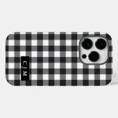Coques Case-Mate iPhone Buffalo Plaid Motif vérifié Monogrammed Simple (Verso (horizontal))