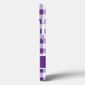 Coques Case-Mate iPhone Buffalo Plaid Motif violet blanc Personnaliser (Verso / Gauche)