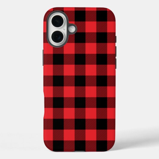 Coques Case-Mate iPhone Buffalo Plaid Red Black Check (Verso)