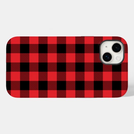 Coques Case-Mate iPhone Buffalo Plaid Red Black Check (Verso (horizontal))