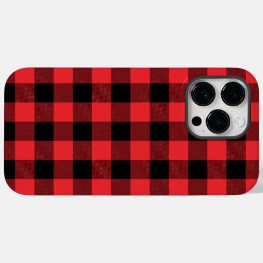 Coques Case-Mate iPhone Buffalo Plaid Red Black Check (Verso (horizontal))