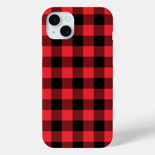 Coques Case-Mate iPhone Buffalo Plaid Red Black Check (Verso)