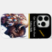 Coques Case-Mate iPhone Buffle Aux Plumes Artistiques Vibrantes (Verso (horizontal))