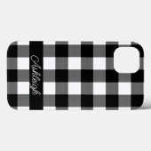 Coques Case-Mate iPhone Buffle noir blanc Check Plaid Personnalisé (Verso (horizontal))