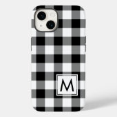 Coques Case-Mate iPhone Buffle noir et blanc plaqué avec Monogramme (Verso)