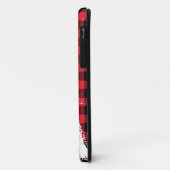 Coques Case-Mate iPhone Buffle rouge noir moderne plaqué gros monogramme N (Dos/Gauche)