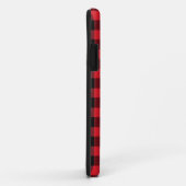 Coques Case-Mate iPhone Buffle rouge noir moderne plaqué gros monogramme N (Dos/Droite)