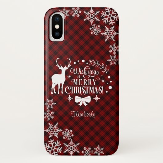 Coques Case-Mate iPhone Buffle rouge Vous souhaite une MERRY CHRISTMAS Mon (Dos)