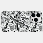 Coques Case-Mate iPhone Bugs de Doodle sur bleu foncé (Verso (horizontal))