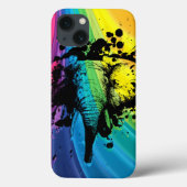 Coques Case-Mate iPhone Bull Elephant sur arc-en-ciel Tourbillonnant (Verso)