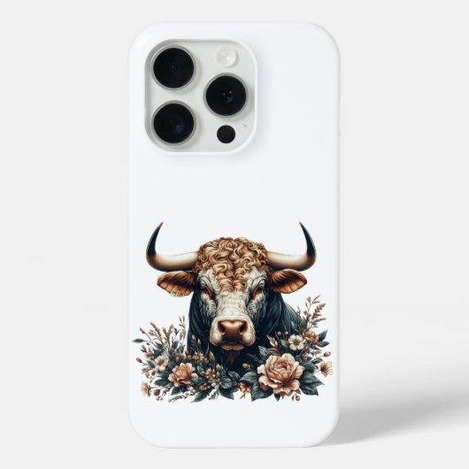 Coques Case-Mate iPhone Bull majestic en fleurs (Verso)