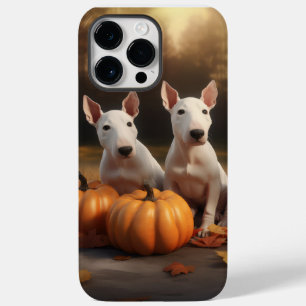 Coque Pour Pour iPhone 14 Pro Max Bull Terrier Chiot Automne Citrouille de plaisir