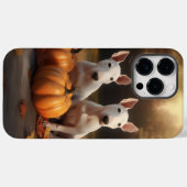 Coques Case-Mate iPhone Bull Terrier Chiot Automne Citrouille de plaisir (Verso (horizontal))