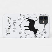 Coques Case-Mate iPhone Bull Terrier Silhouette Coeurs et Empreintes de pa (Dos (Horizontal))