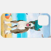 Coques Case-Mate iPhone Bull Terrier sur la plage (Verso (horizontal))