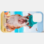 Coques Case-Mate iPhone Bulldog anglais sur la plage (Verso (horizontal))