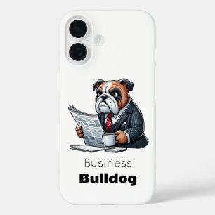 Coques iPhone 16 "Bulldog des Affaires – Drôle de Chien en Costard"